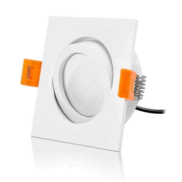 Ledox LED Einbaustrahler Set dimmbar & schwenkbar inkl. Einbaurahmen Forma weiß 230V 7W Modul 24mm ultra flach