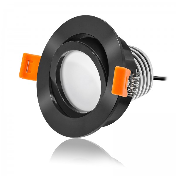 LED Einbaustrahler Set dimmbar & schwenkbar inkl. Einbaurahmen Forma RS schwarz 230V 10W Modul mit Ra>90