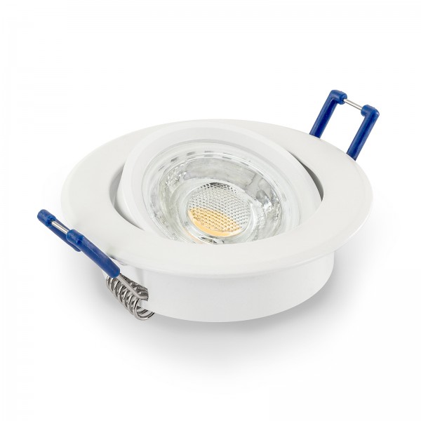 LED Einbaustrahler Set dimmbar & schwenkbar inkl. Premium Einbaurahmen weiß 230V 10W GU10 3000k