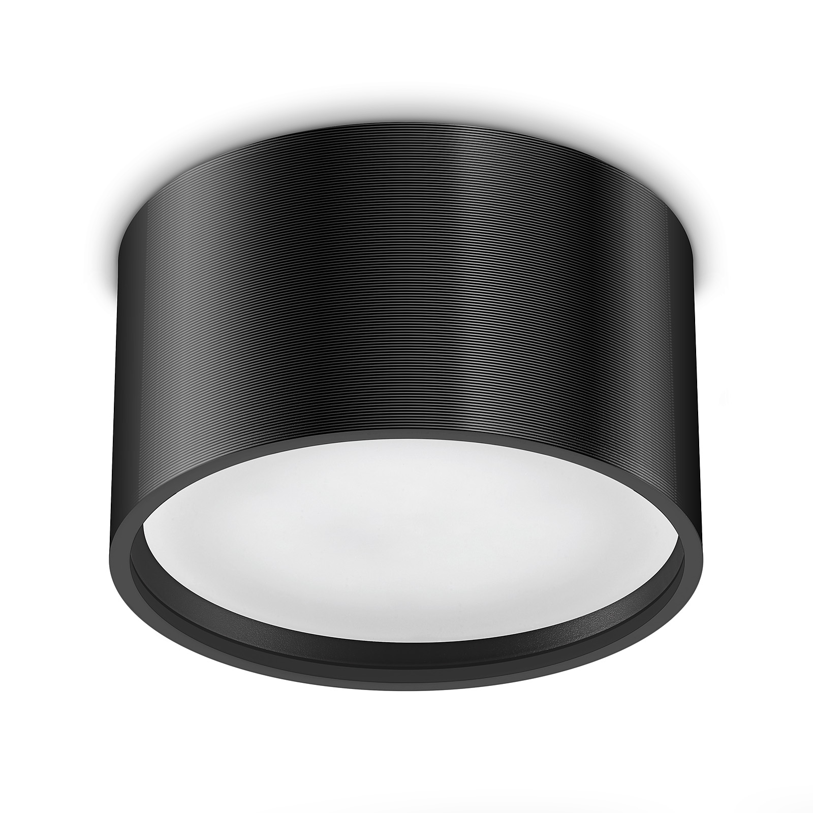 flach & rund SSC-LUXon CELI-X LED Aufbau Deckenleuchte matt schwarz inkl tauschbarem LED GX53 mit 5,5W in warmweiß